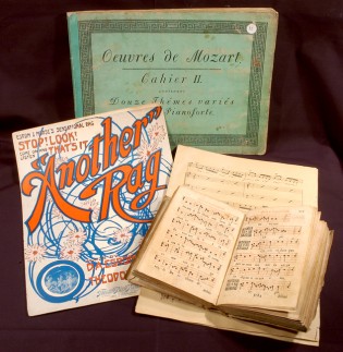 Pieces of the sheet music collection. Photo courtesy of the Lilly Library
