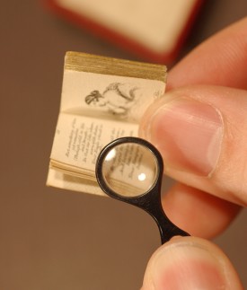 Part of the miniature book collection. Photo courtesy of the Lilly Library