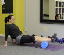 Foam rolling calves