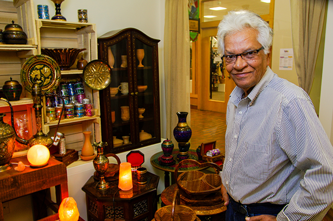 Owner Rafi M. Sheikh in his Fountain Square Mall shop. Photo by Darryl Smith