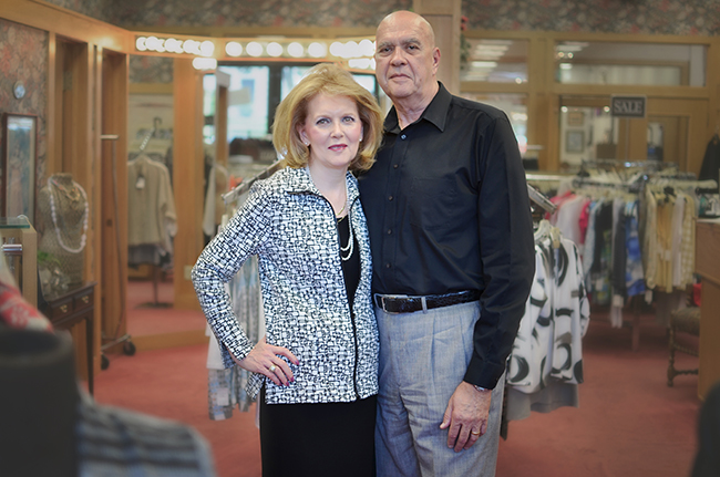 Cheryl and David Nichoalds in their Fountain Square Mall store. Photo by Jenn Hamm 