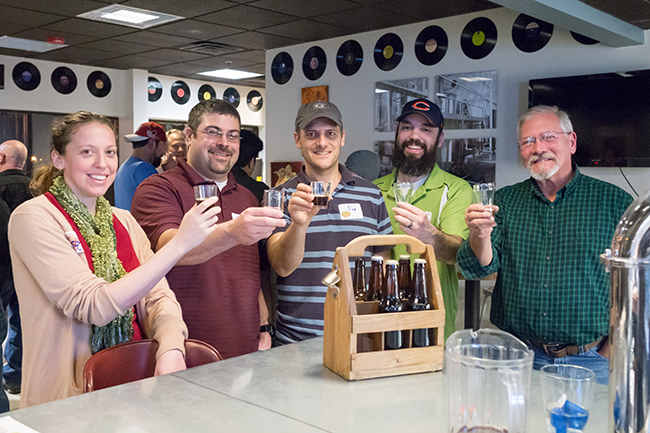 (l-r) Angela AuBuchon, Eric Blanton, Mike Baladi, Steve Bright, and John Fansler. Photo by Andrew Grodner