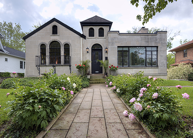 The Colman home showcases the skills of its original owner, master limestone carver Harry Donato. Photo by Kendall Reeves