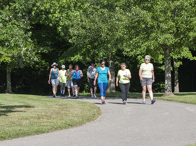Bloomington Walking Club members set out from Olcott Park. Photo by Darryl Smith