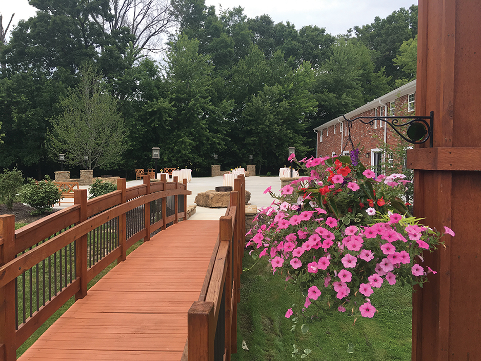 Outdoor areas, like the patio, offer additional conference space at Creekside Retreat. Courtesy photo