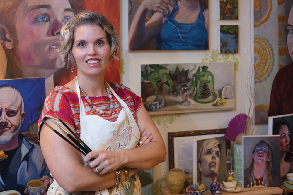 The artist in her home studio. Photo by James Kellar