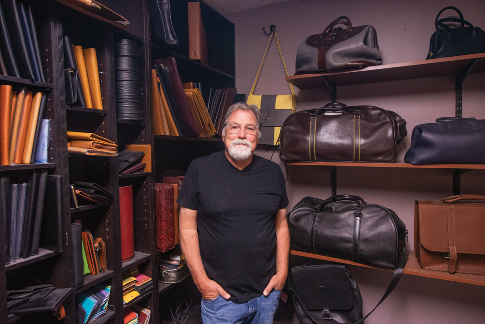 Mike Long, owner of Long Leather Works.  Photos by Rodney Margison