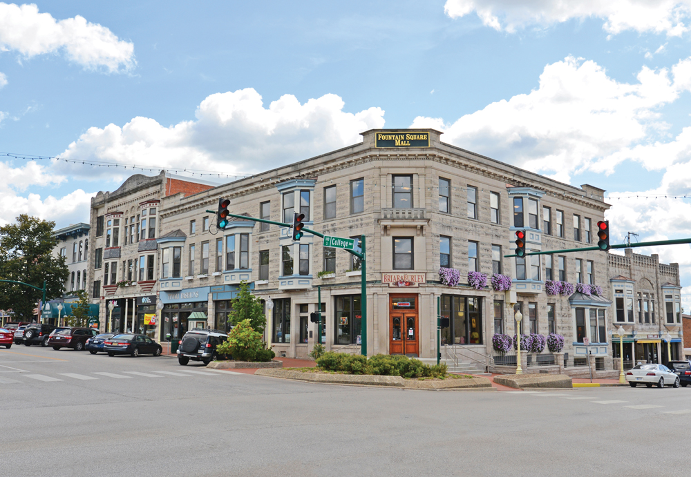 The block on West Kirkwood after the creation of Fountain Square Mall. Courtesy photos