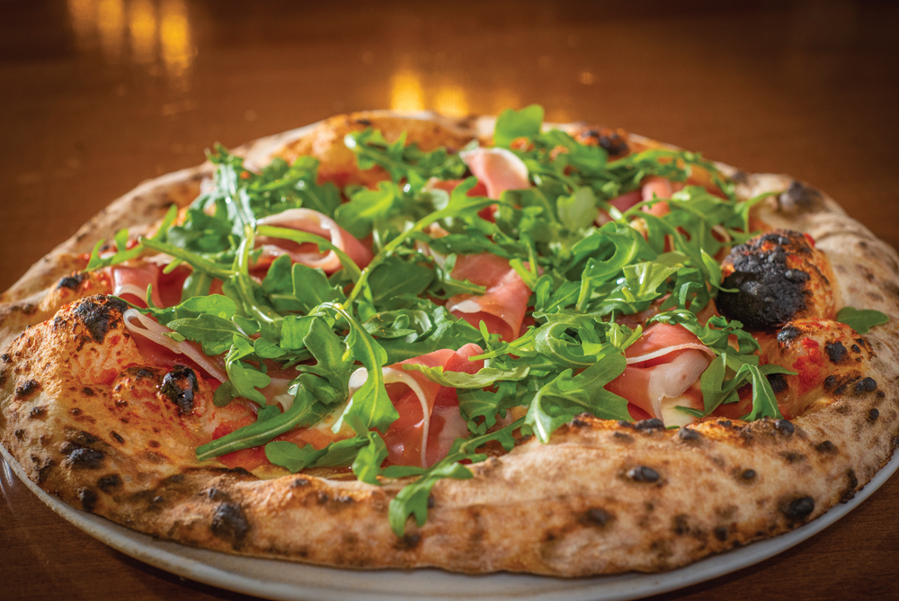 Prosciutto and arugula pizza. Photos by Rodney Margison