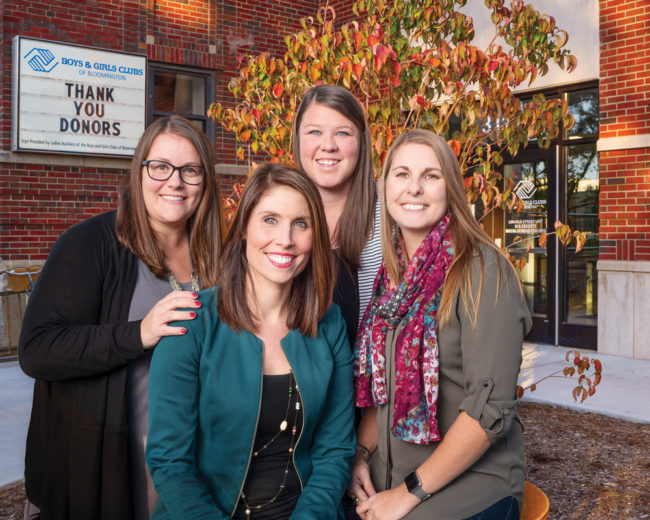 (l-r) Boys & Girls Clubs Auxiliary officers Jamie Morris (president), Kate Beck (vice president), Heather Groves (secretary), and Lindsay Root (treasurer). Photo by Martin Boling