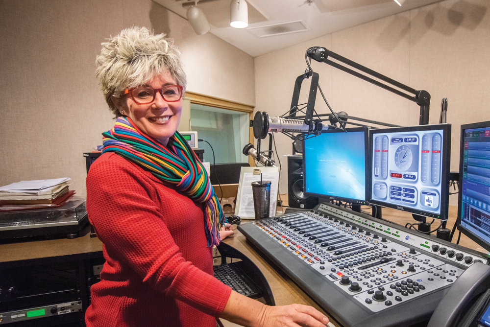 Sylvia McNair in the studio at WFIU. Photo by Rodney Margison