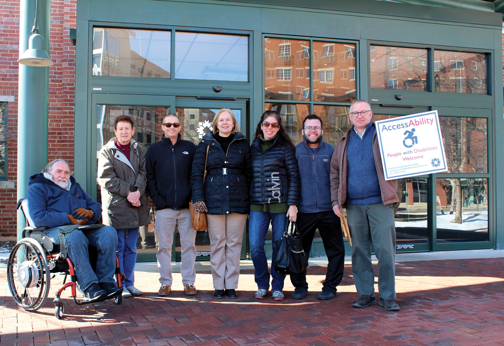 Members of the Council for Community Accessibility: (l-r) David Carter, Linda Crawford, Michael Shermis, Susan Russ, Katie Herron, Ben Foley, and Chris Jackson. Photo by Nicole McPheeters (from left- right: David Carter, Linda Crawford, Michael Shermis, Susan Russ, Katie Herron, Ben Foley, Chris Jackson)