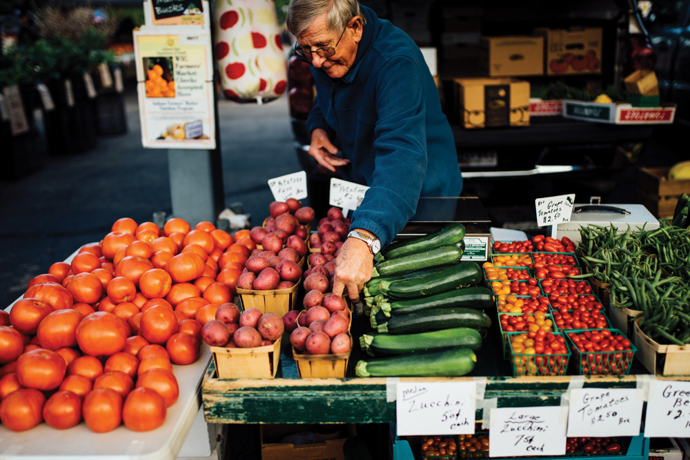 The Bloomington Community Farmers’ Market brings local farmers and consumers together. Photo by Stephen Sproull