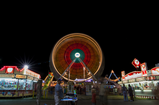 Monroe County Fair at Night