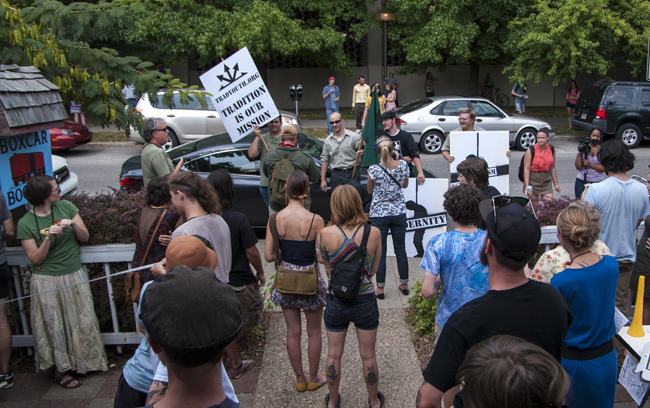 White Supremacist Group Pickets Boxcar Books (Photo Gallery)