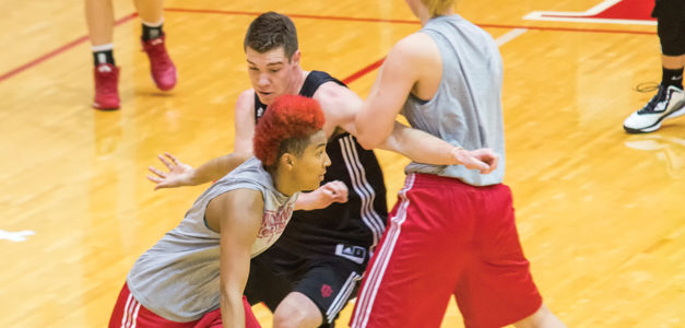Who Are Those Guys in Black? IU Women Basketball Players Take on Men in Practice (Photo Gallery)