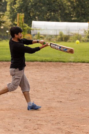 Pranav Bhadani at bat. Photo by James Kellar