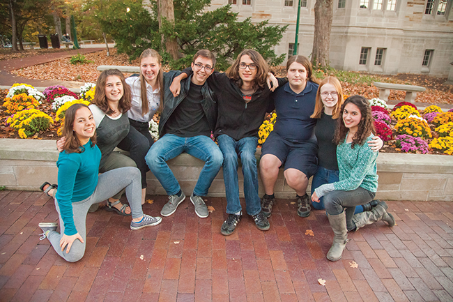 (l-r) ICEY members Emma DiLavore, Hannah Kasak-Gliboff, Clarisse Gamblin, Lukas Cavar, Nicholas Ford, Hans Kelson, Katherine Tilghman, and Tamar Moss. Photo by M. Elizabeth Hershey