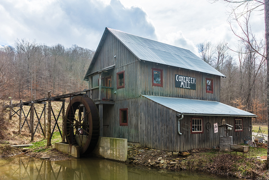 Cox Creek Mill with its 3,000-pound wheel. Photo by James Kellar