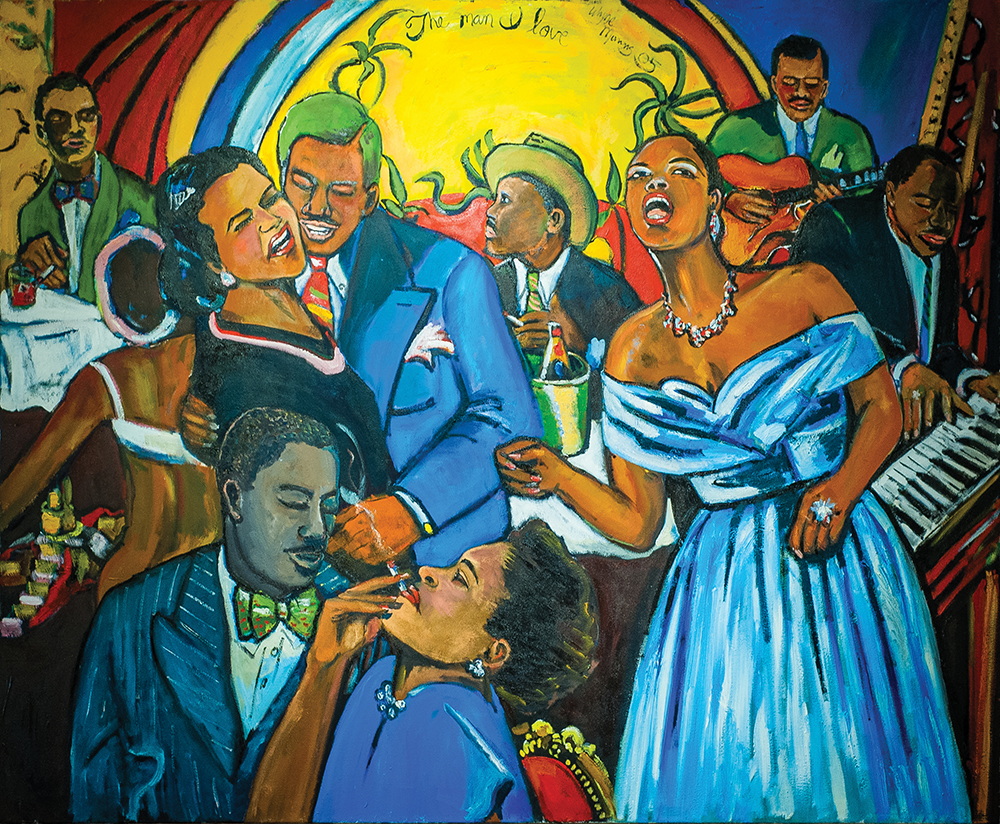 The way The Hole would have looked on New Year’s Eve or on another special occasion in the 1950s. There was frequently live entertainment at The Hole, especially on weekends. This painting by Wayne Manns can be seen at The Uptown Cafe, 102 E. Kirkwood, in downtown Bloomington.