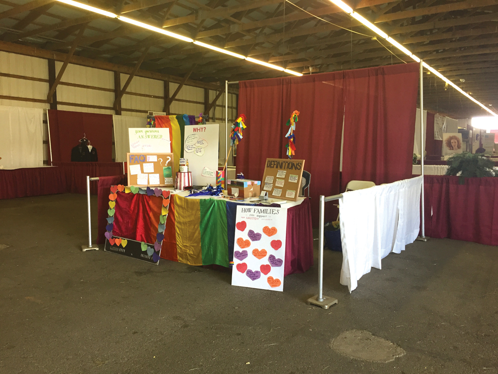 Prism and the Rainbow Rights Task Force will have a booth like this at the Monroe County Fair again this year. Courtesy photo