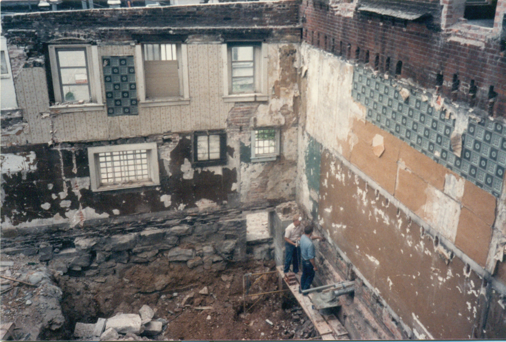 During renovation of Fountain Square Mall.