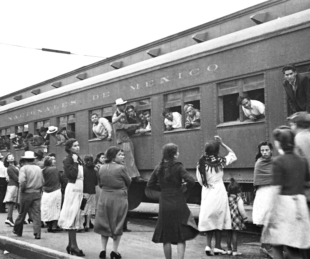 Emigrant workers and their families say goodbye at the Buenavista Train  Station on one of the twice-weekly trains to the U.S./Mexican border.