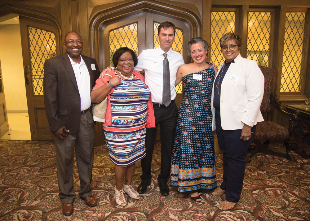 (l-r) City Councilman Jim Sims and his wife, Bloomington Director of Housing and Neighborhood Development Doris Sims; CFC Vice President Ron Walker and his wife, actress Maria Walker; and Beverly Calender-Anderson, director of the Bloomington Community and Family  Resources Department.