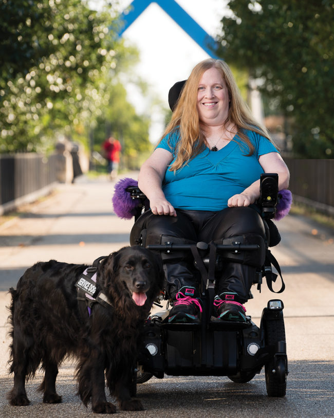 Karin Willison with her service dog, Aria. Photo by Martin Boling