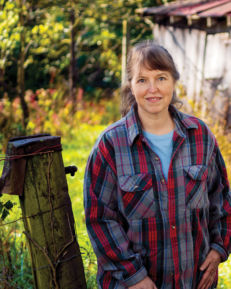 The artist, Robin Edmundson, on her farm in Solsberry, Indiana. Photo by Martin Boling