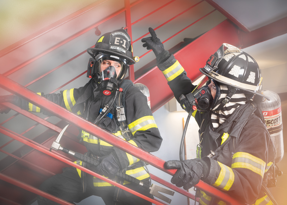 (l-r) BFD firefighters Cory Blackwell and Jax Rosebrock. Photos by Martin Boling