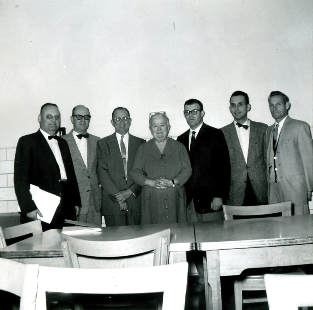 The first permanent board of directors selected in 1959 by the Stone Belt Council for Retarded Children, Inc., (l-r) Ritchie Davis, Dr. John Eichorn, Dr. Roscoe Smith, Montana Grinstead, Dr. Irving Rosen, Benjamin Cox, and John Abbitt. Courtesy photos