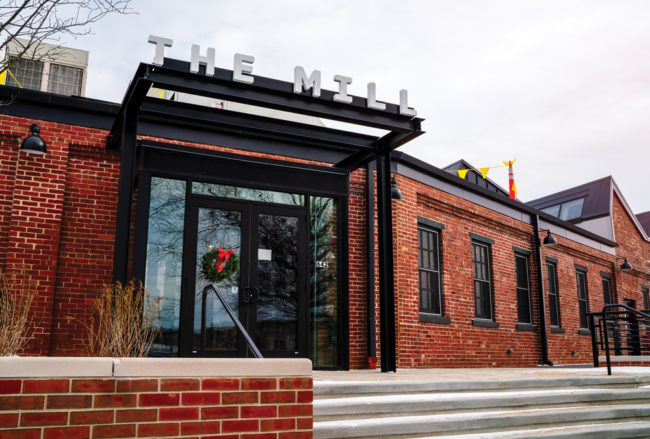 The exterior of the former Showers Brothers furniture factory, rechristened “The Mill.”