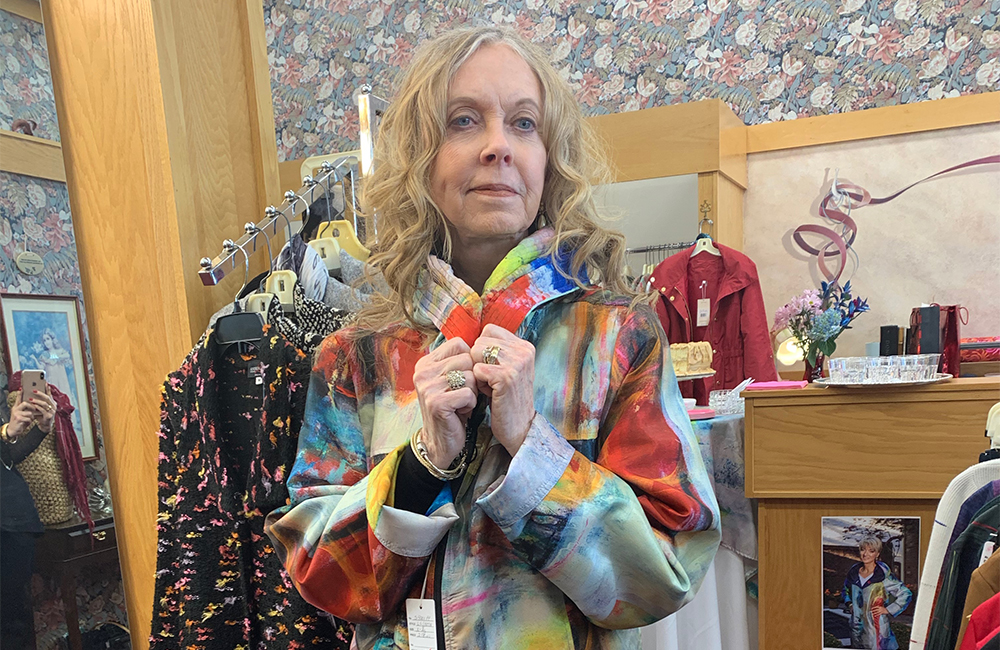 Bedford Artist’s Abstract Paintings Now Adorn Raincoats and Jackets