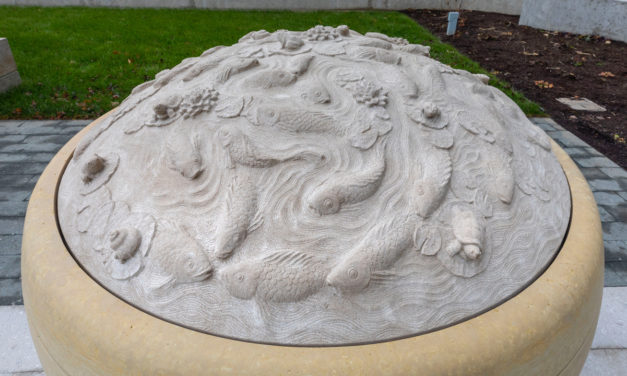 Local Stone Carver Designs Finger Labyrinth Sculpture for Indianapolis Hospital