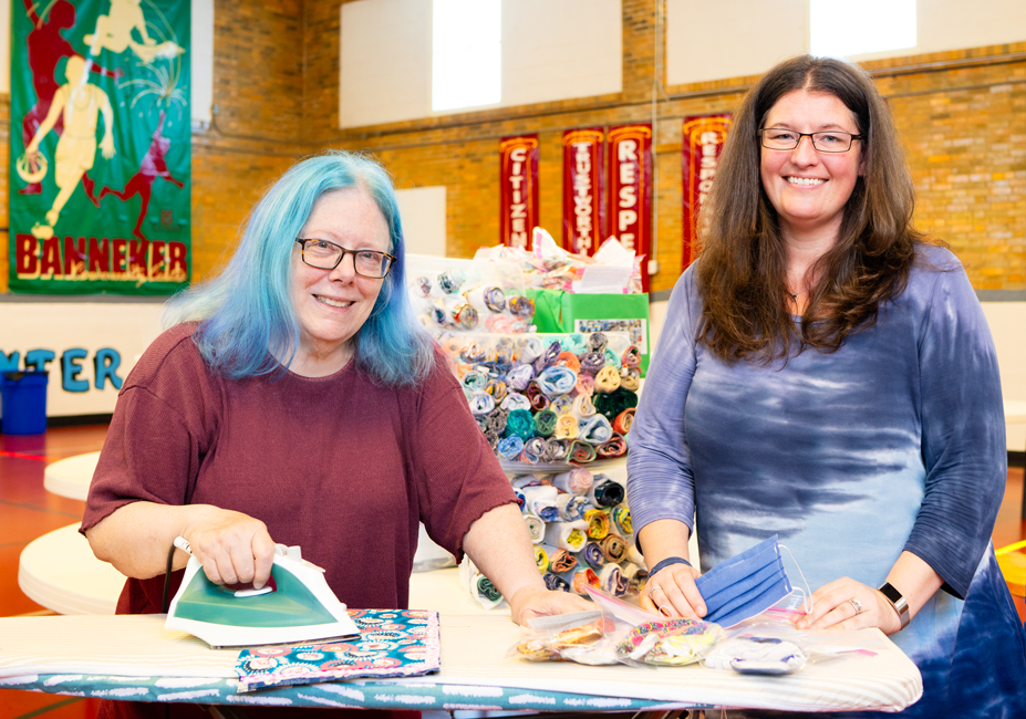 Kelly Clark & Nola Hartman: Bloomington Fabric Mask Drive